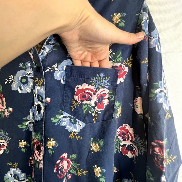 Bedford Fair Floral Button Down Long Sleeve Shirt Size Large - Picture 4 of 9